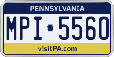 PA license plate MPI5560