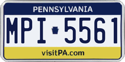 PA license plate MPI5561