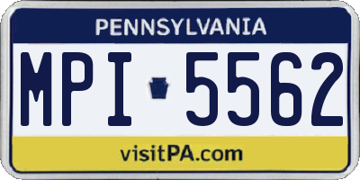PA license plate MPI5562
