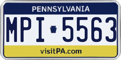 PA license plate MPI5563