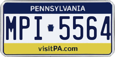 PA license plate MPI5564