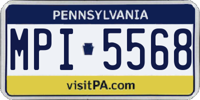 PA license plate MPI5568
