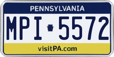 PA license plate MPI5572