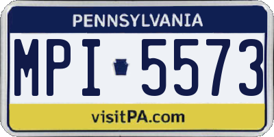PA license plate MPI5573