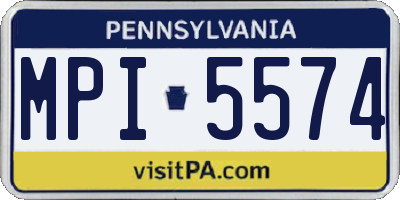 PA license plate MPI5574