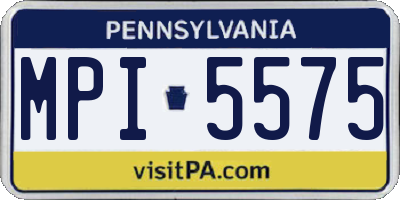 PA license plate MPI5575