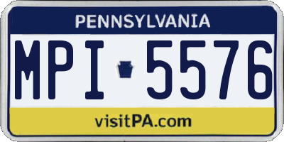 PA license plate MPI5576