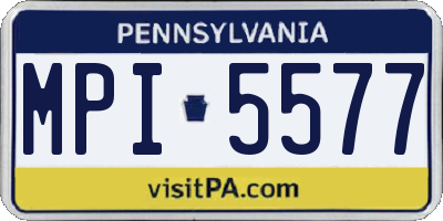 PA license plate MPI5577