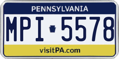 PA license plate MPI5578