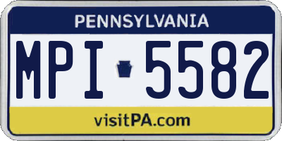 PA license plate MPI5582