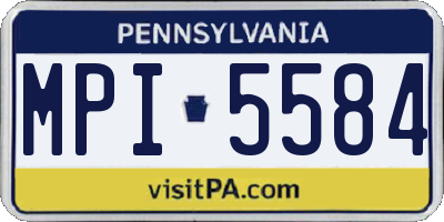 PA license plate MPI5584