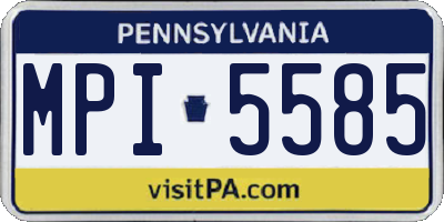 PA license plate MPI5585