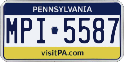 PA license plate MPI5587