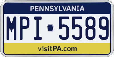 PA license plate MPI5589