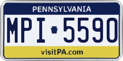 PA license plate MPI5590