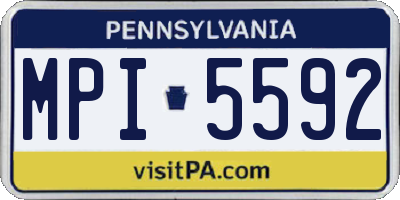 PA license plate MPI5592