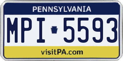 PA license plate MPI5593