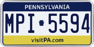 PA license plate MPI5594