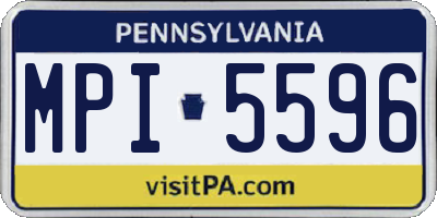 PA license plate MPI5596