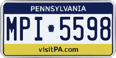 PA license plate MPI5598