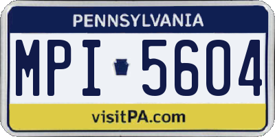PA license plate MPI5604