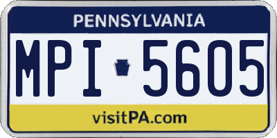 PA license plate MPI5605