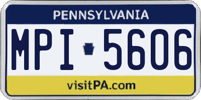 PA license plate MPI5606