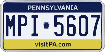 PA license plate MPI5607
