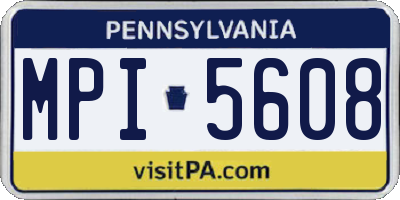 PA license plate MPI5608