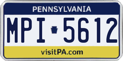 PA license plate MPI5612