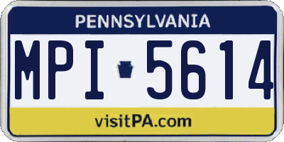 PA license plate MPI5614