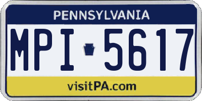PA license plate MPI5617