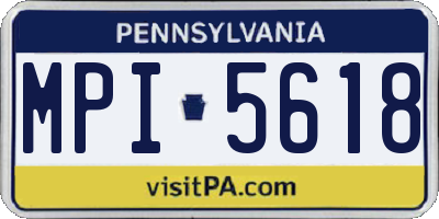 PA license plate MPI5618