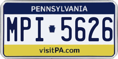 PA license plate MPI5626
