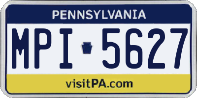 PA license plate MPI5627