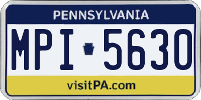 PA license plate MPI5630