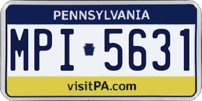 PA license plate MPI5631