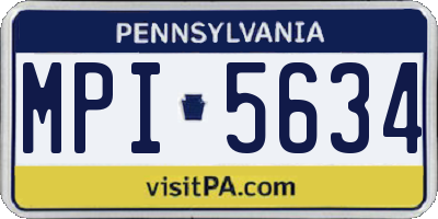 PA license plate MPI5634