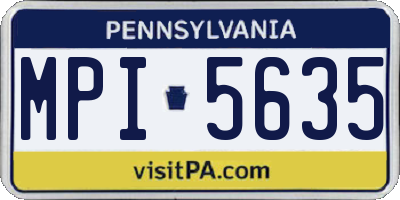 PA license plate MPI5635