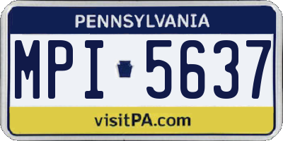 PA license plate MPI5637