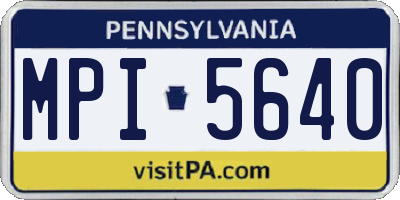 PA license plate MPI5640