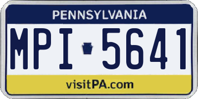 PA license plate MPI5641
