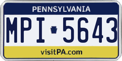 PA license plate MPI5643