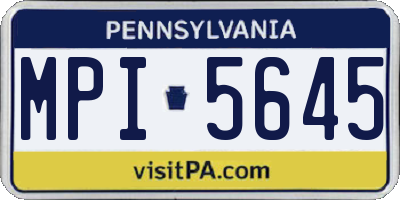 PA license plate MPI5645