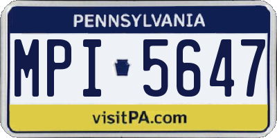 PA license plate MPI5647