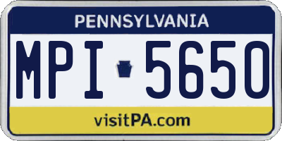 PA license plate MPI5650