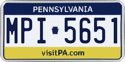 PA license plate MPI5651