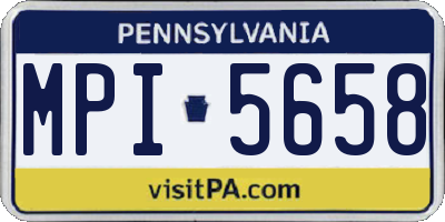 PA license plate MPI5658