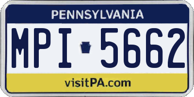 PA license plate MPI5662