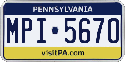 PA license plate MPI5670
